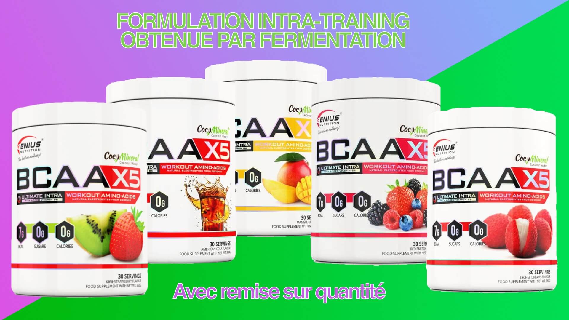 banniere des bcaa-x5 intra workout de genius nutrition